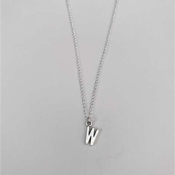 3 for $49 New Silver "W" Initial Necklace - Picture 3 of 3